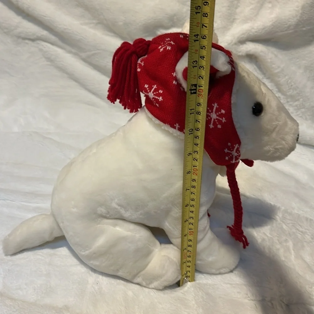 BullsEye the Target Mascot Dog Bull Terrier Plush Stuffed Dog DHC Snowflake Hat